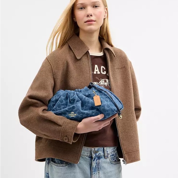 Coach Denim Faye Large Shoulder Bag - Picture 6 of 7